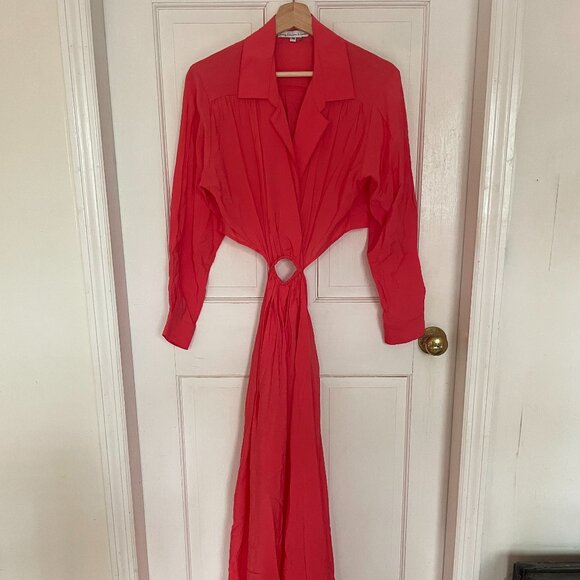 Pink Cut Out Long Sleeve Dress - Picture 1 of 4